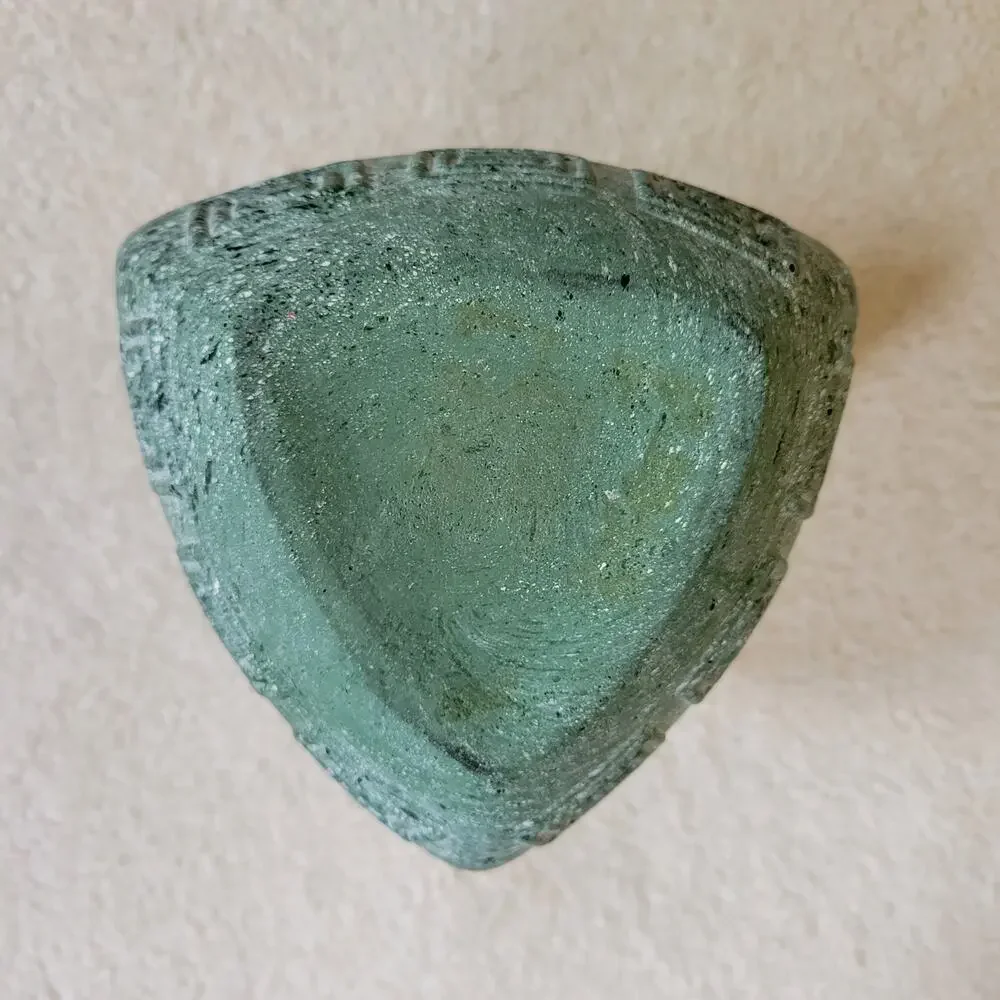 Unique Textured Decorative Art Glass Vase Triangle Textured Medium Over Glass